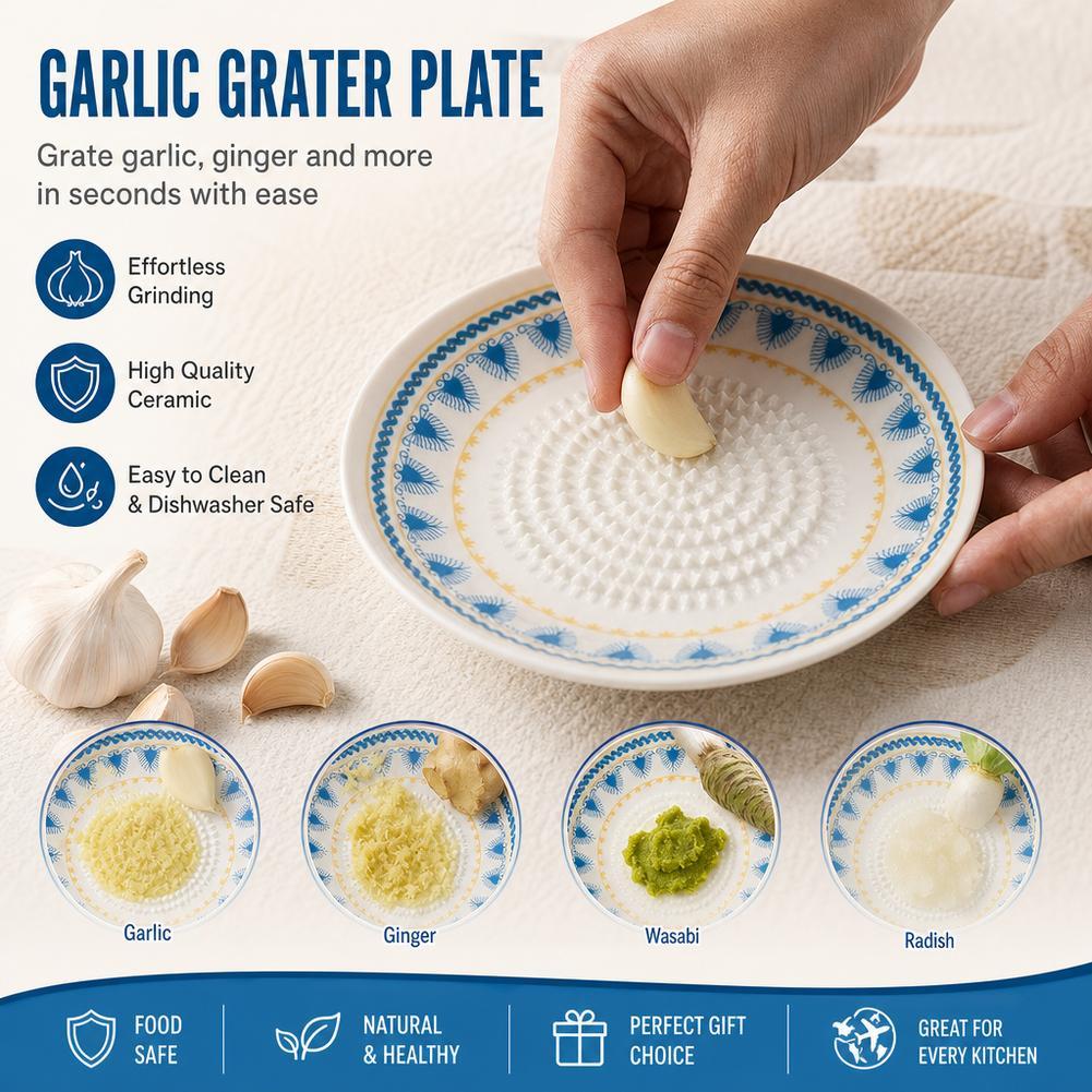 Garlic Grater Plate Ceramic Gi - Turmeric recension och pris