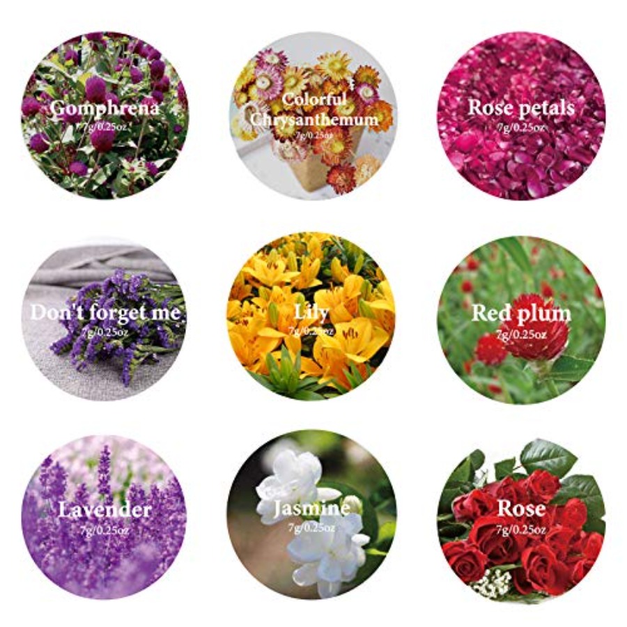 9 Bags Dried Flowers, 100% Nat - Dried Herbs recension och pris