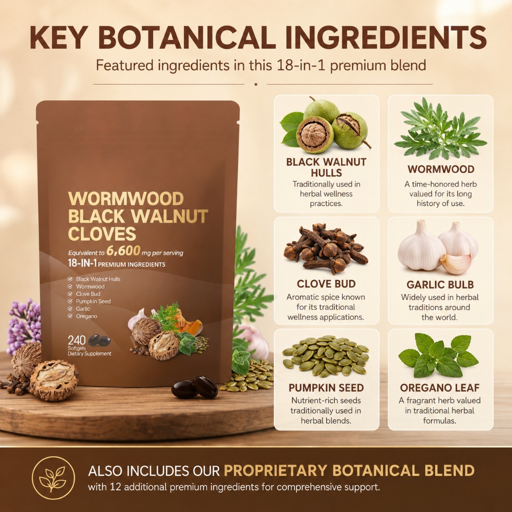 Wormwood Black Walnut Cloves 6 - Chamomile Tea recension och pris